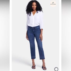 Marilyn Straight Ankle Jeans With Attached Released Hems Inspire Blue